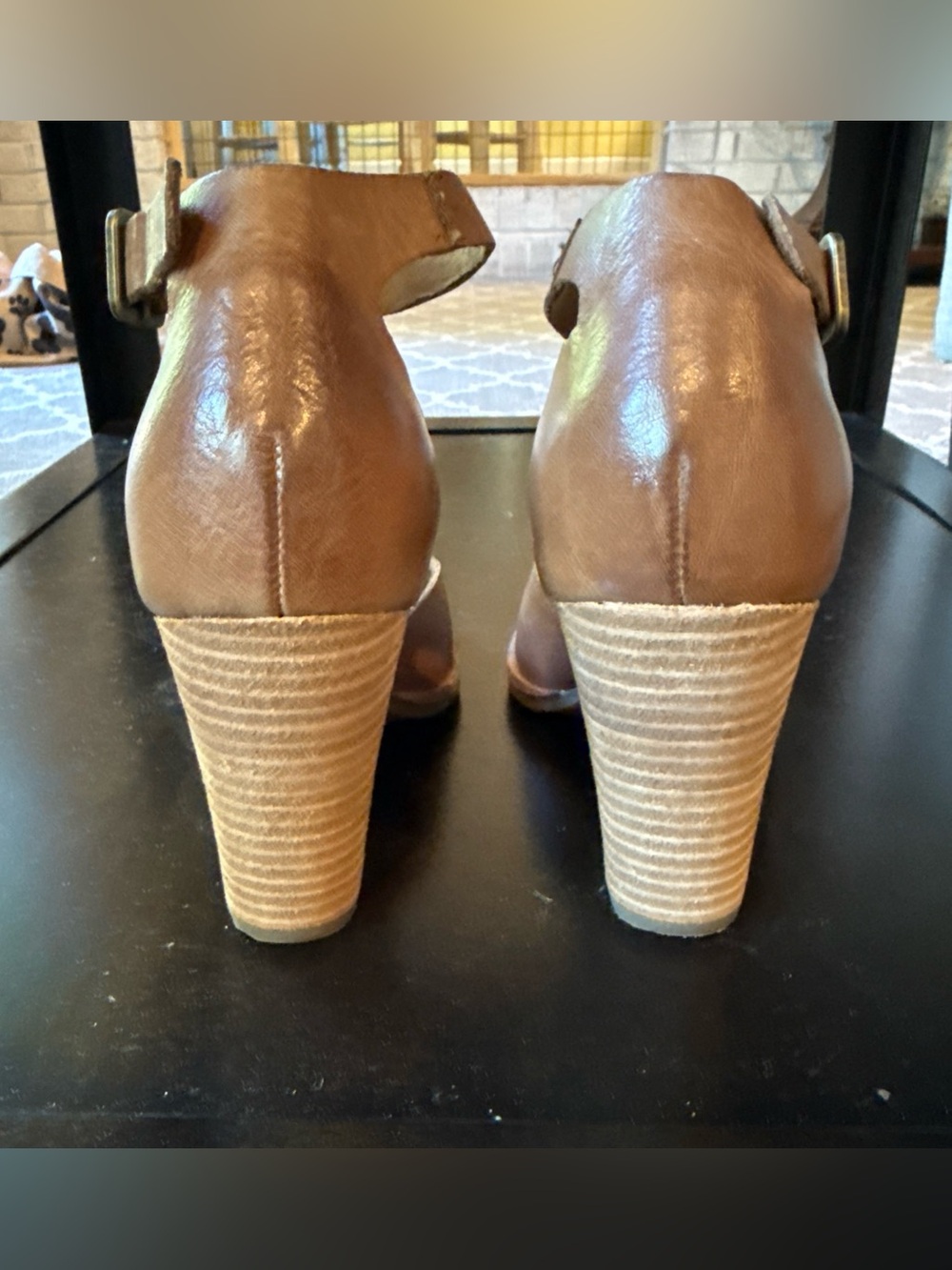 Kork-Ease Christie Brown Leather Ankle-Strap Wedge Heels Size 7 NEW - Picture 4 of 5